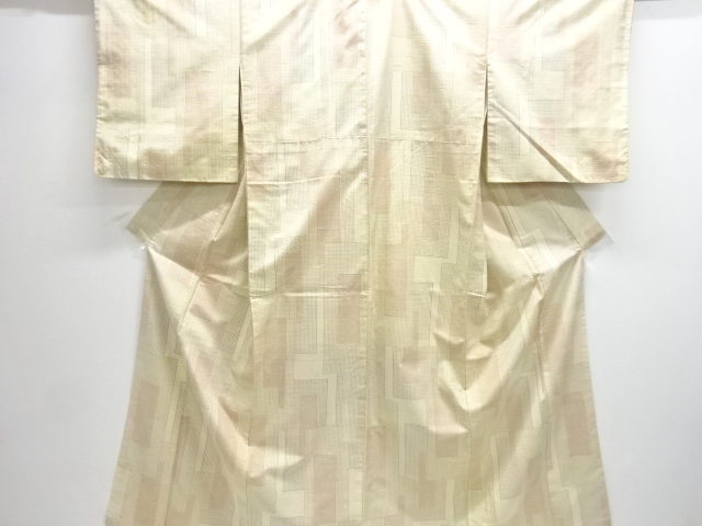 APANESE KIMONO / ANTIQUE KIMONO / SILK / TOKAMACHI TSUMUGI / WOVEN GEOMETRIC